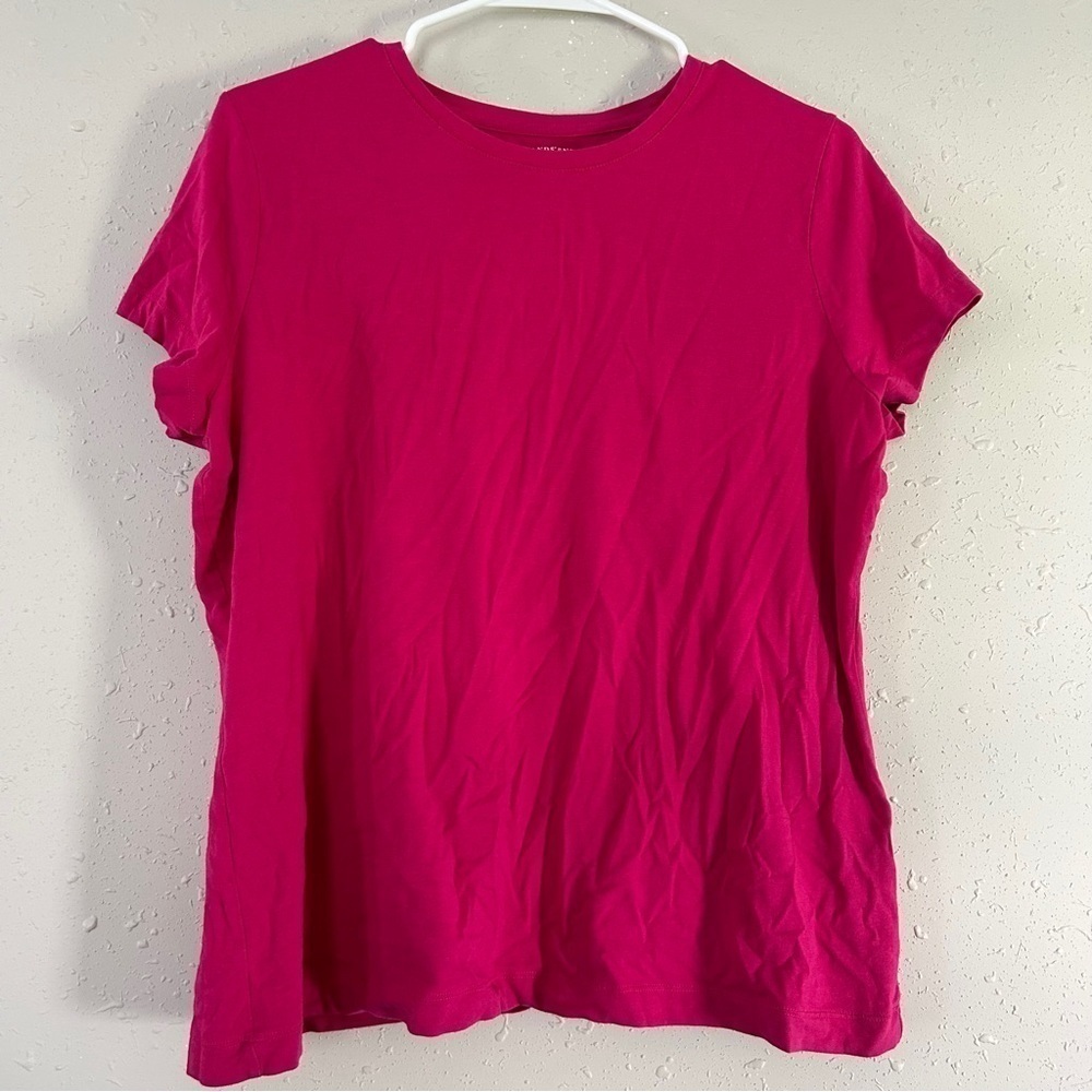Lands’ End Pink Short Sleeve T-Shirt Casual Summer XL Barbie Barbiecore - Picture 1 of 5